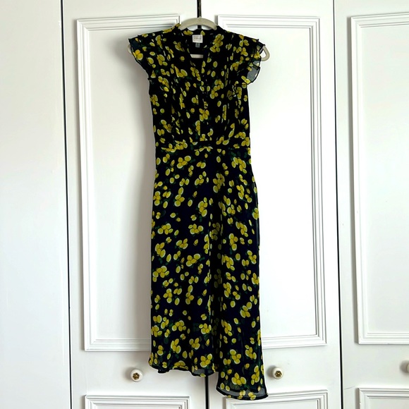 ASYMMETRICAL LEMON PRINT DRESS - Picture 1 of 7
